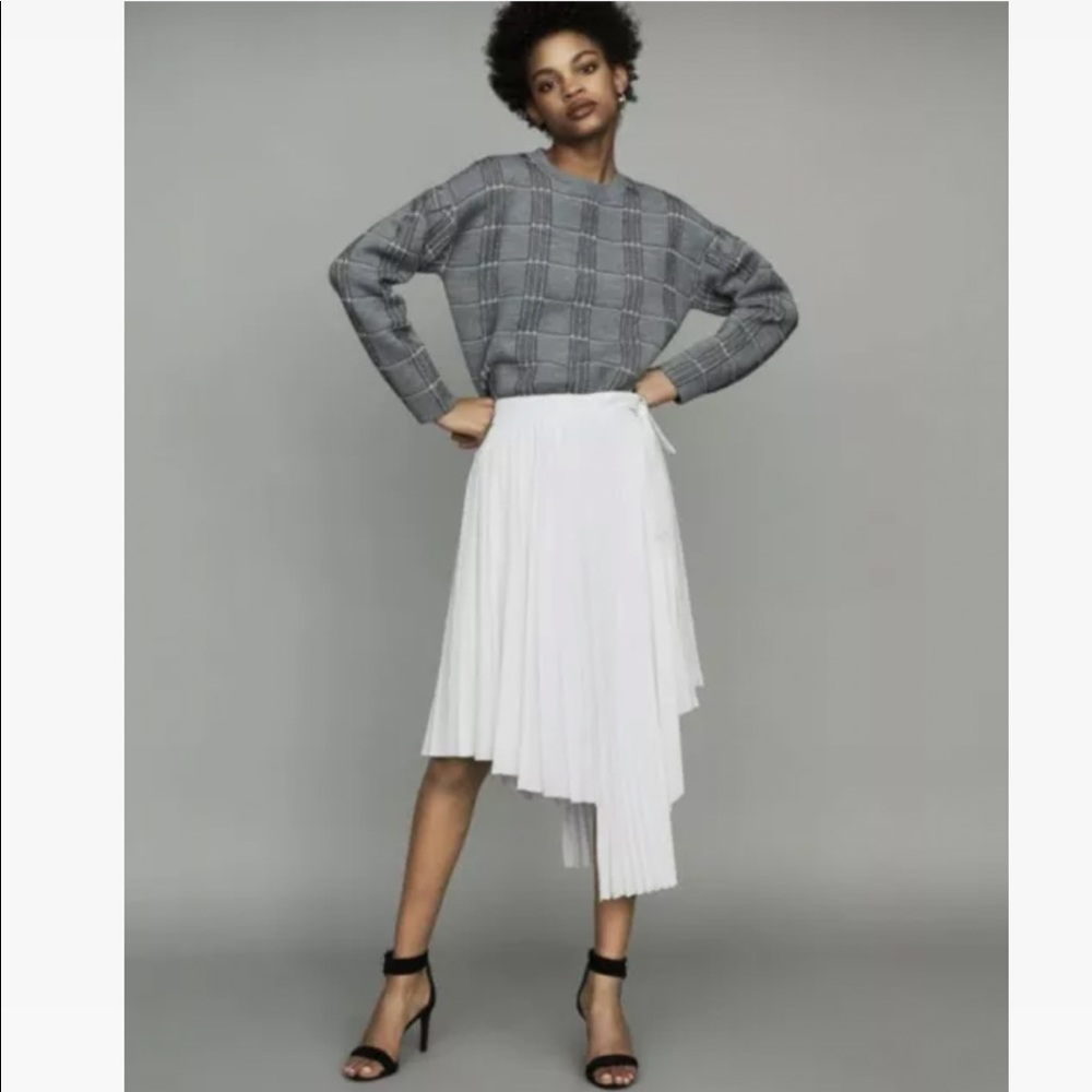 Maje Jaxy Pleated Asymmetrical Skirt